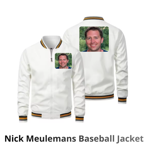 Wit Baseball Jacket met print